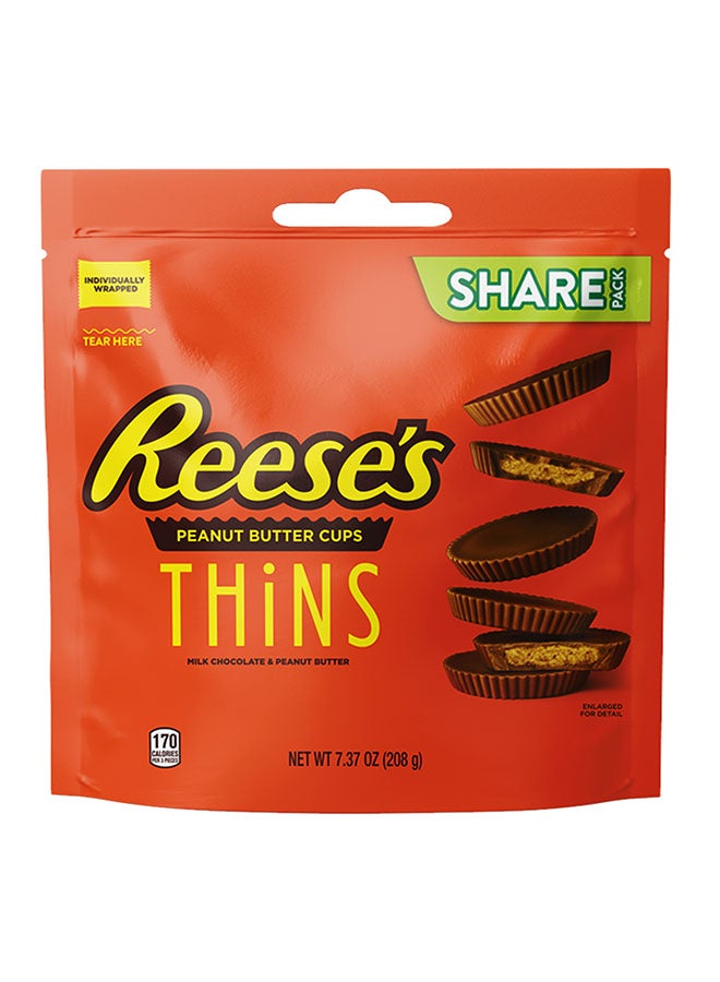 ريسيس أكواب زبدة الفول السوداني المغطاة بالشوكولاتة بالحليب 208جرام - Image 1