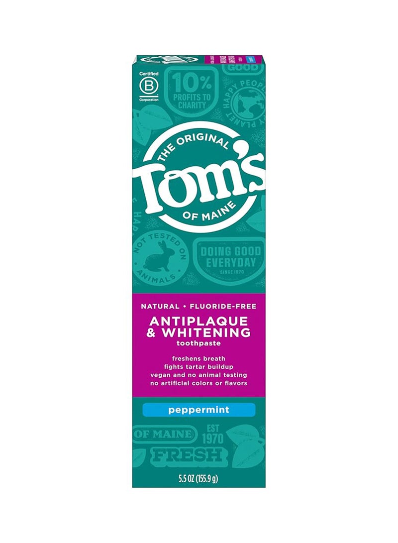 تومز أوف ماين معجون أسنان بالنعناع مبيض ومضاد للترسبات خالي من الفلورايد 155.9جرام - Image 1