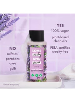 love beauty and planet Argan Oil And Lavender Sulphate, Paraben And Dye Free Shampoo For Dry And Frizzy Hair 400ml  - Image 4
