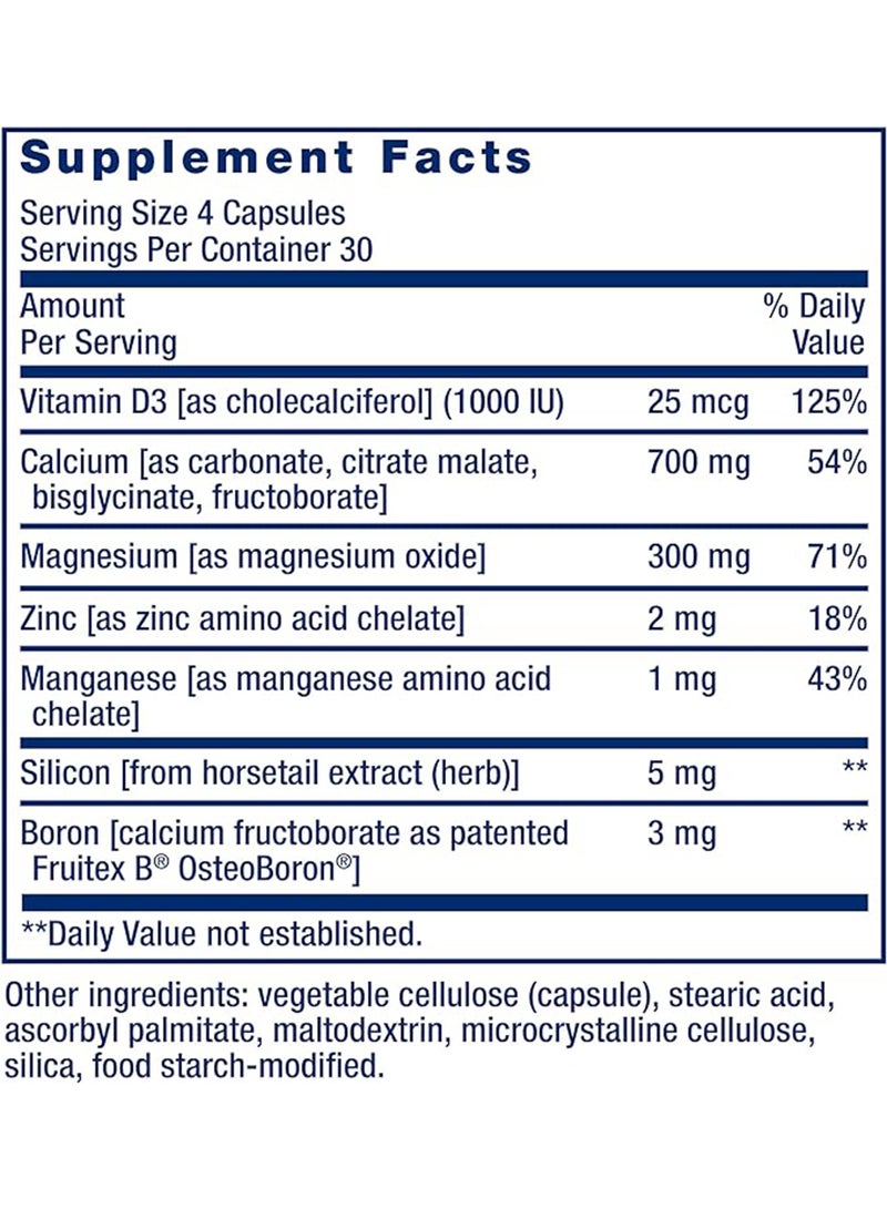 Life Extension Bone Restore Calcium Supplement Non-GMO, Gluten-Free 120 Capsules - Image 3