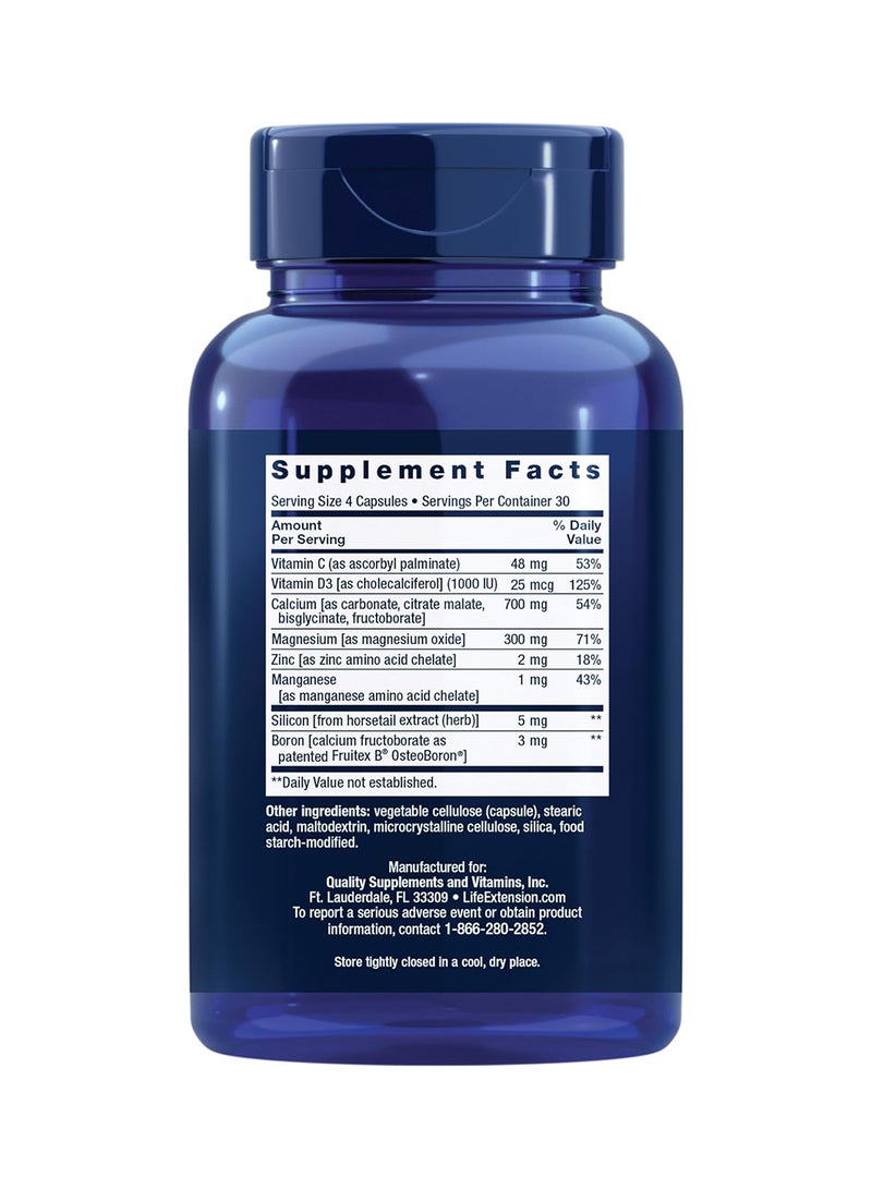 لايف إكستنشن مكمل الكالسيوم لاستعادة العظام من لايف إكستينشن غير معدّل وراثيًا، خالي من الغلوتين 120 كبسولة - Image 2