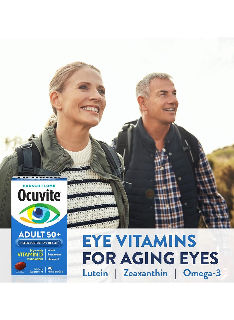 Bausch + Lomb - Ocuvite Adult 50+ Vitamin D - 90 Mini Soft Gels - Image 1
