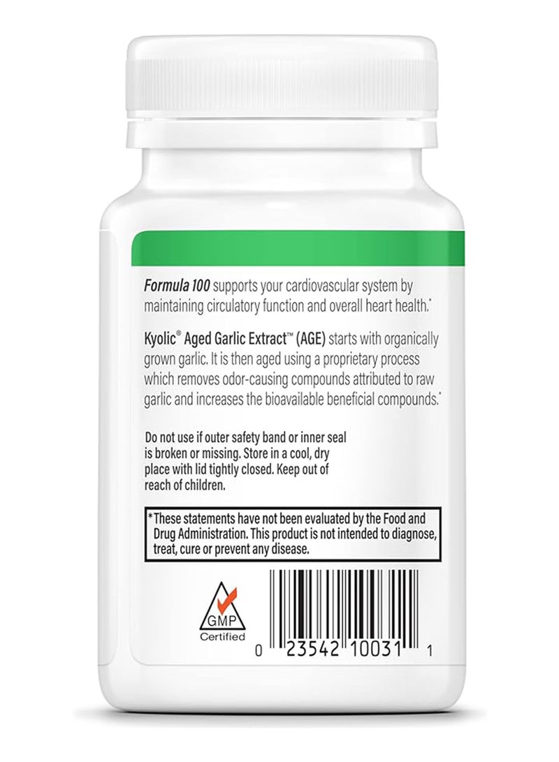 Kyolic Aged Garlic Extract Formula 100 Original Cardiovascular 100 Tablets - Image 3