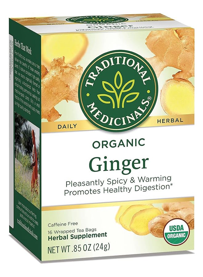Traditional Medicinals Organic Ginger Tea Bags Pleasantly Spicy And Warming Promotess Healthy Digestion Caffeine Free 16 Tea Bags 24G  - Image 3