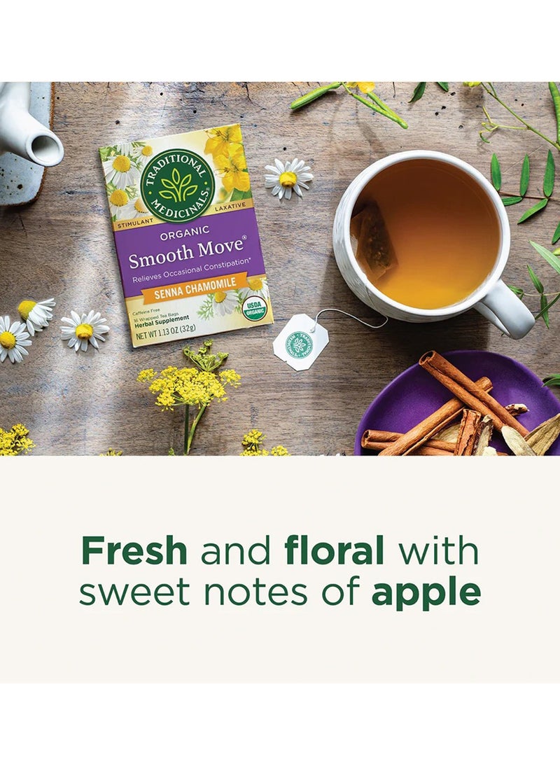 Traditional Medicinals Organic Smooth Move Chamomile, Relieves Occasional Constipation, Caffeine Free, 16 Tea Bags  - Image 3