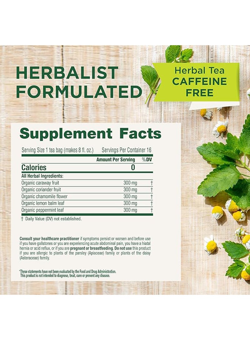 Traditional Medicinals - Organic Gas Relief, Chamomile Mint, Caffeine Free, 16 Tea Bags - Image 1