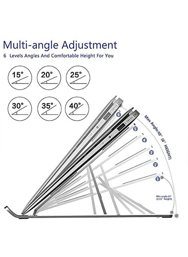 حامل لابتوب من الألومنيوم قابل للتعديل فضي - Image 4