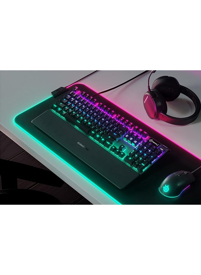 steelseries - SteelSeries Apex 5 - Hybrid Mechanical Gaming Keyboard - Per-Key RGB Illumination - Oled Smart display - American (QWERTY) Layout PC - Image 1