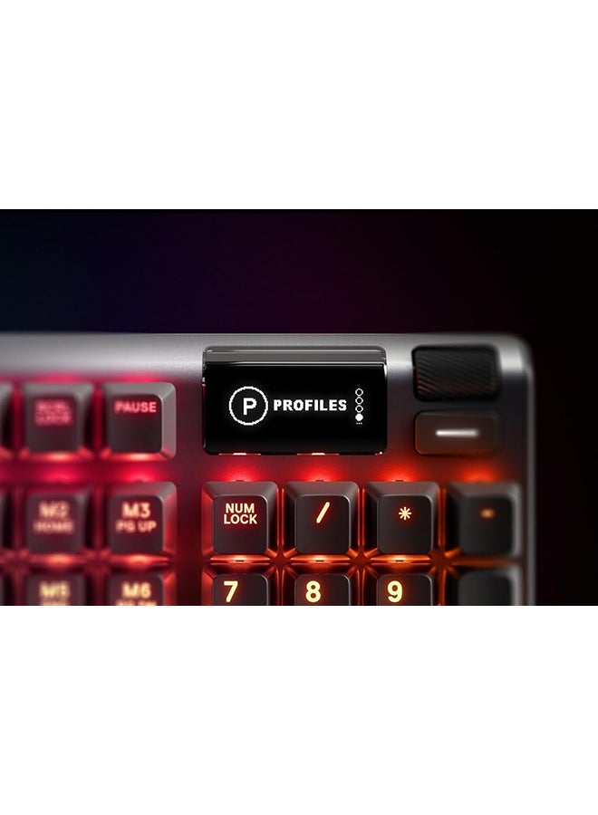 steelseries - SteelSeries Apex 5 - Hybrid Mechanical Gaming Keyboard - Per-Key RGB Illumination - Oled Smart display - American (QWERTY) Layout PC - Image 1