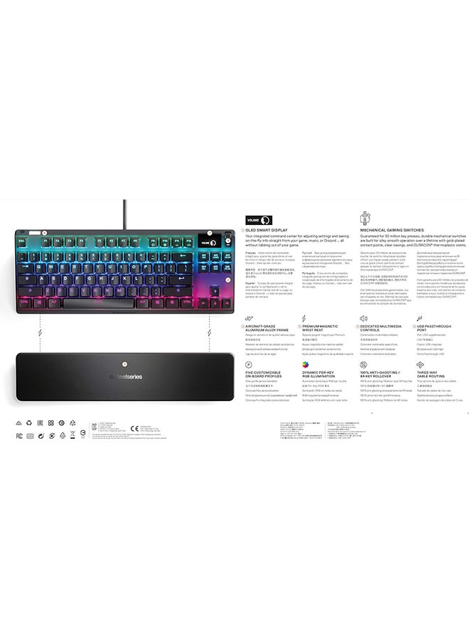 steelseries - SteelSeries Apex 7 TKL Mechanical Gaming Keyboard, OLED Display, Red Switches, American QWERTY Layout - Image 1