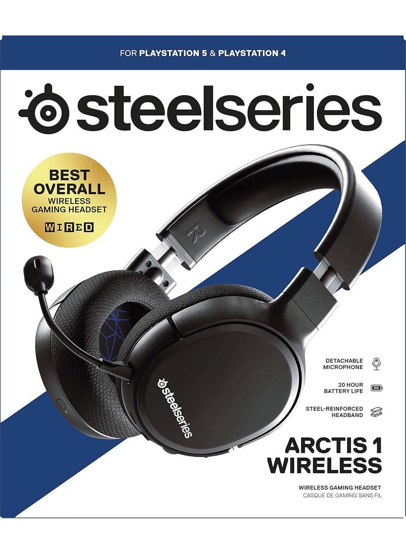 SteelSeries Arctis 1 Wireless Gaming Headset – USB-C – Detachable Clearcast Microphone – for PC, PS4, Nintendo Switch and Lite, Android – Black