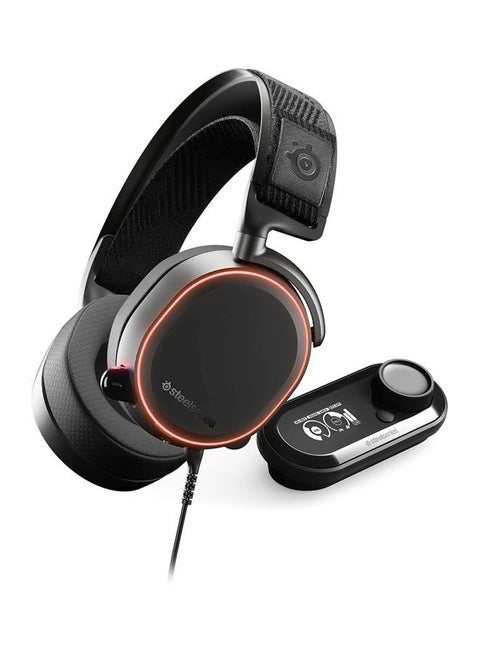 Arctis Pro + GameDAC Hi-Res Gaming Headset with Retractable Boom Microphone, Neodymium 40mm Drivers, 5–40,000 Hz Frequency Response, 102 dB Sensitivity, Bidirectional Noise-Canceling Mic, 96 kHz/24-bit Audio, THD+N <0.0032%, USB & Optical Connectivity for PC, PS4, PS5, Mac, and Full Compatibility with Windows 7+ & macOS 10.9+ | 61453