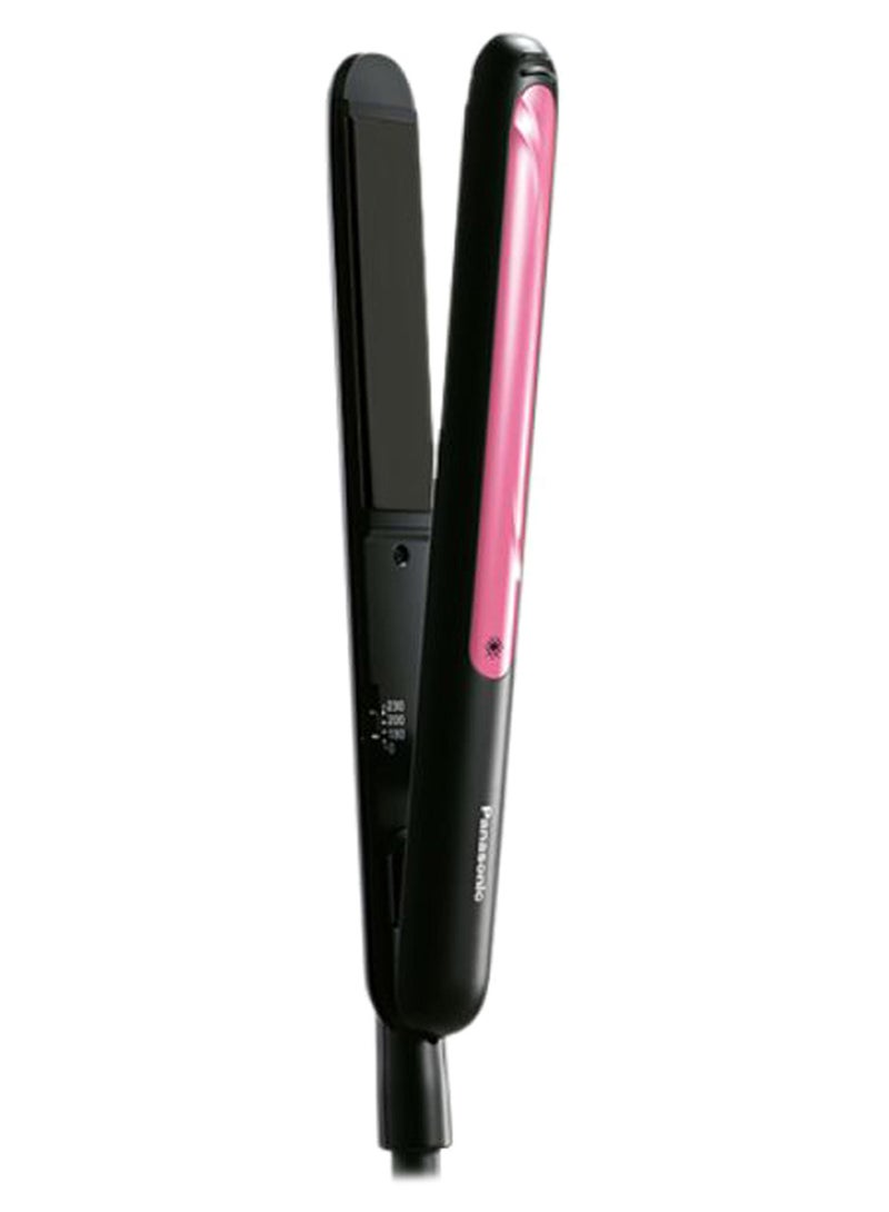 Panasonic 2-Way Smooth Sliding Ceramic Plate Hair Straightener Curler, Eh-Hv21 Black/Pink - Image 1