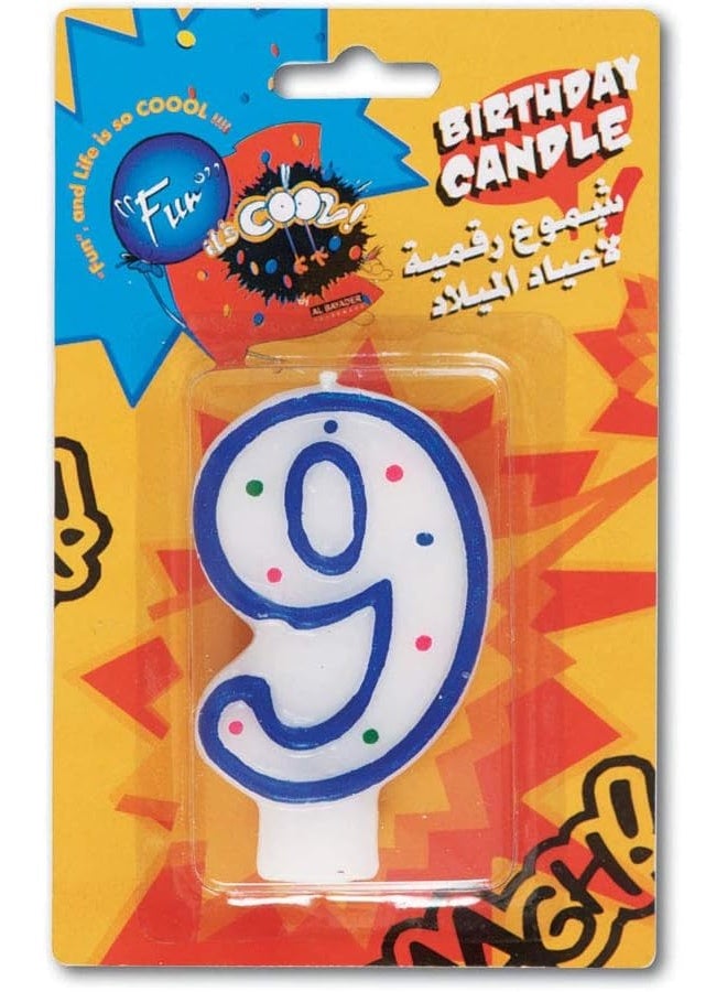 Fun - Number 9 Birthday Candle - Image 1