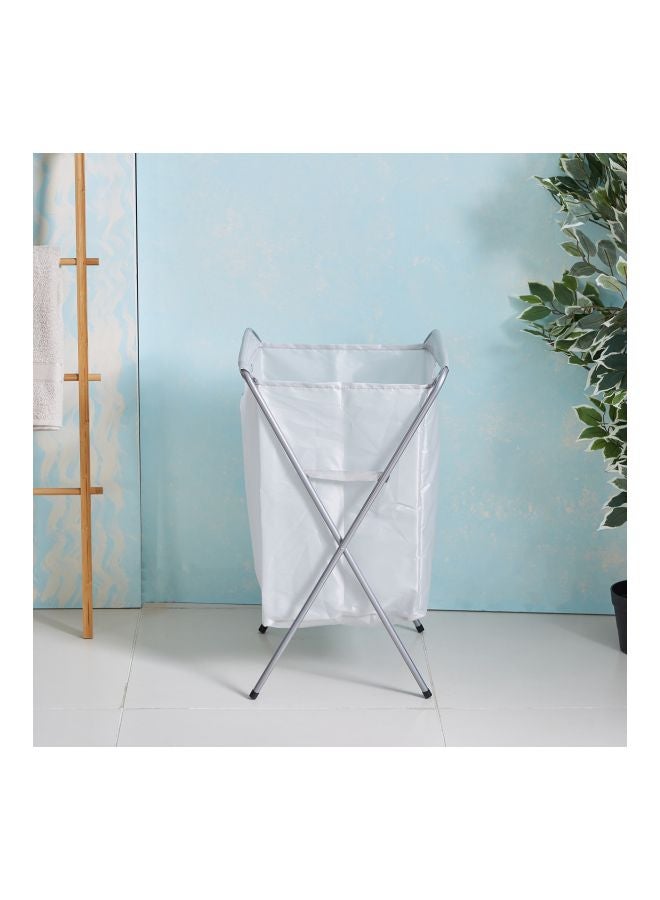 Home Box Ebase Metal Hamper White/Silver - Image 2