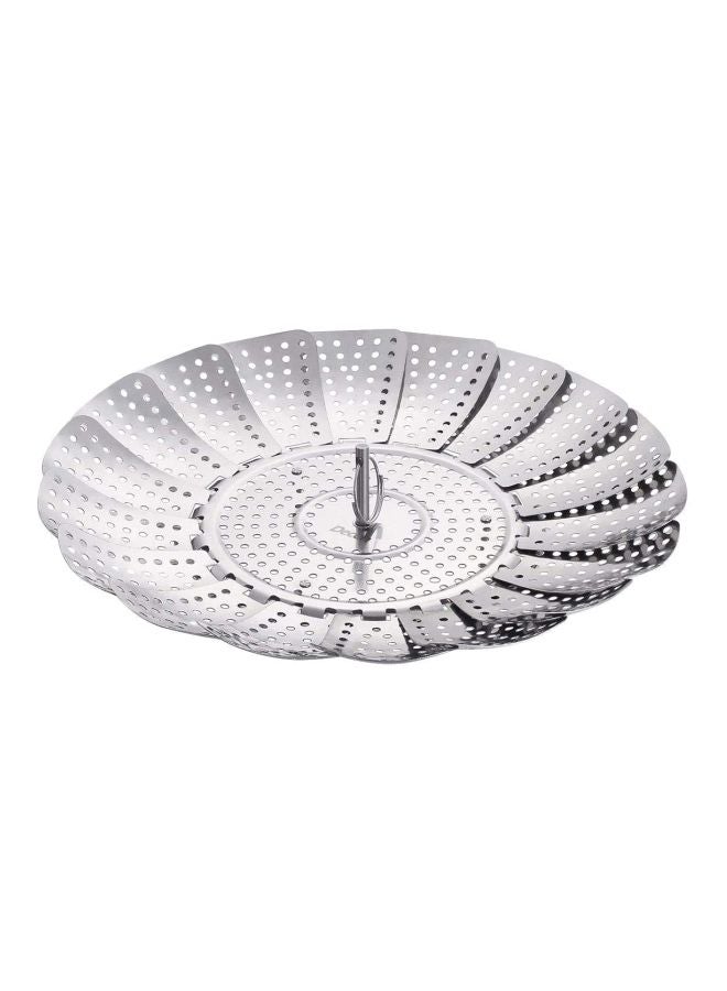 Stainless Steel Collapsible Steamer Basket Silver 2.7x5.8x5.8inch - Image 1