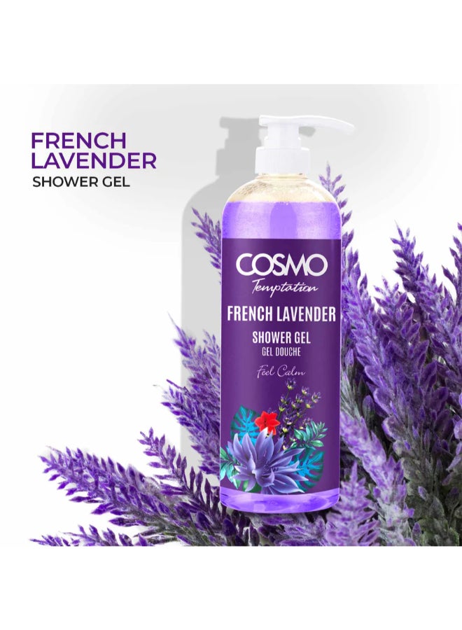 COSMO Temptation Shower Gel French Lavender 1000ml  - Image 2