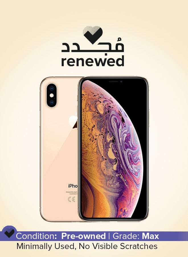 أبل - مجدد - هاتف آيفون XS بذاكرة داخلية 256 جيجابايت مع تطبيق فيس تايم ويدعم تقنية 4G LTE بلون ذهبي - Image 1