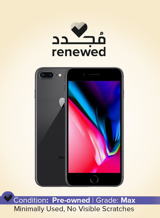 أبل - مجدد-هاتف أبل آيفون 8 بلس مع تطبيق فيس تايم بلون رمادي فلكي وذاكرة داخلية سعة 256 جيجابايت ويدعم تقنية 4G LTE - Image 1