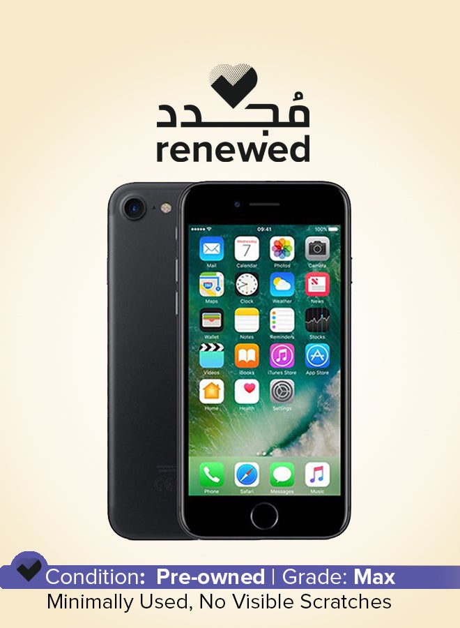 ابل  مجدد - هاتف آيفون 7 بتطبيق فيس تايم وذاكرة تخزين داخلية سعة 256 جيجابايت ويدعم تقنية 4G LTE، بلون أسود - Image 1