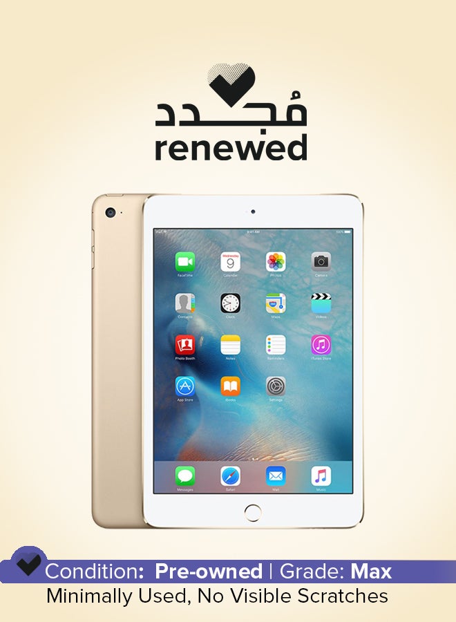 Apple Renewed - iPad Mini 4 2015 (4th Gen) 7.9inch 128GB Wi-Fi Gold With FaceTime - Image 1