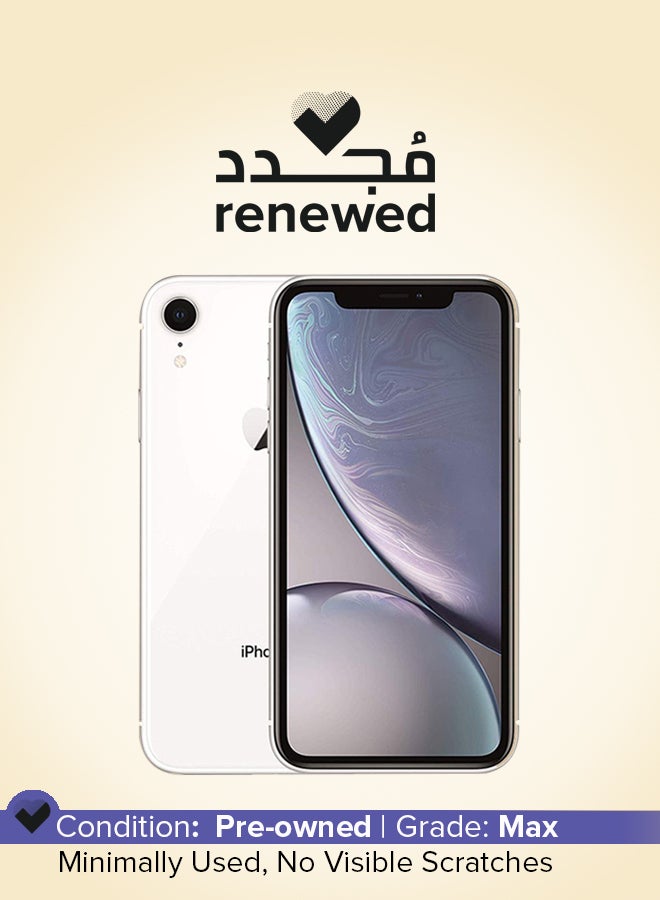 أبل مُجدد - هاتف آيفون XR مع تطبيق فيس تايم مزود بذاكرة داخلية سعة 128 جيجابايت ويدعم تقنية 4G LTE - لون أبيض  - Image 1