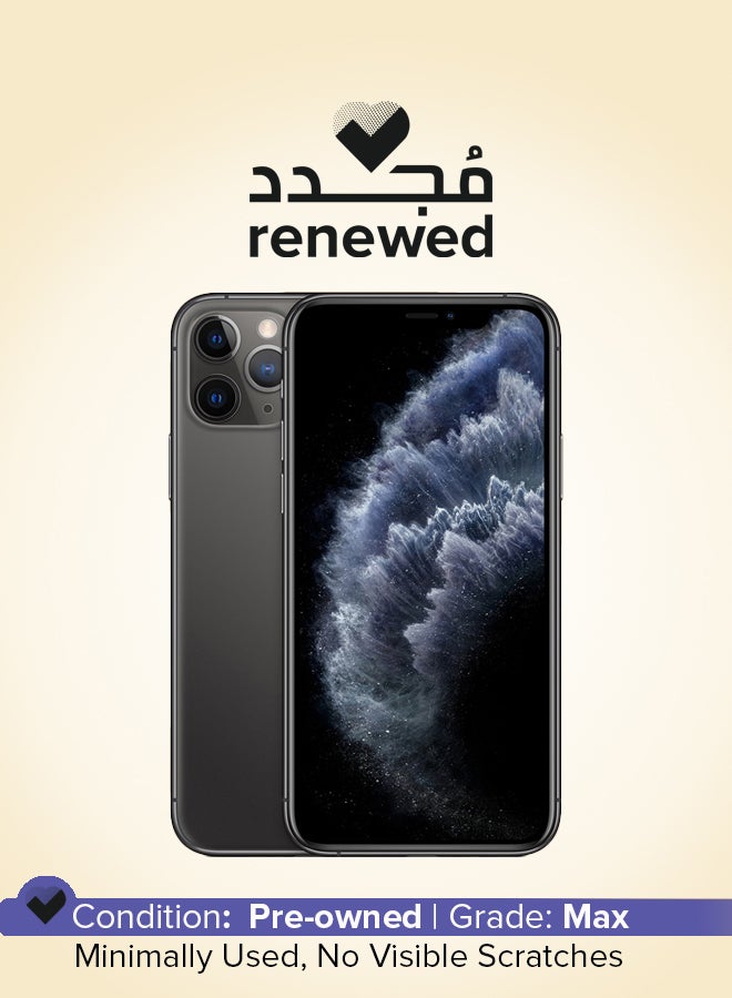 ابل  مُجدد هاتف آيفون 11 برو بذاكرة داخلية سعة 256 جيجابايت مع تطبيق فيس تايم ويدعم تقنية 4G LTE بلون رمادي فلكي - Image 1