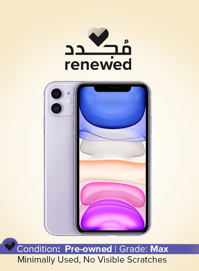 Apple - Renewed - iPhone 11 128GB Purple 4G With Facetime - Image 1