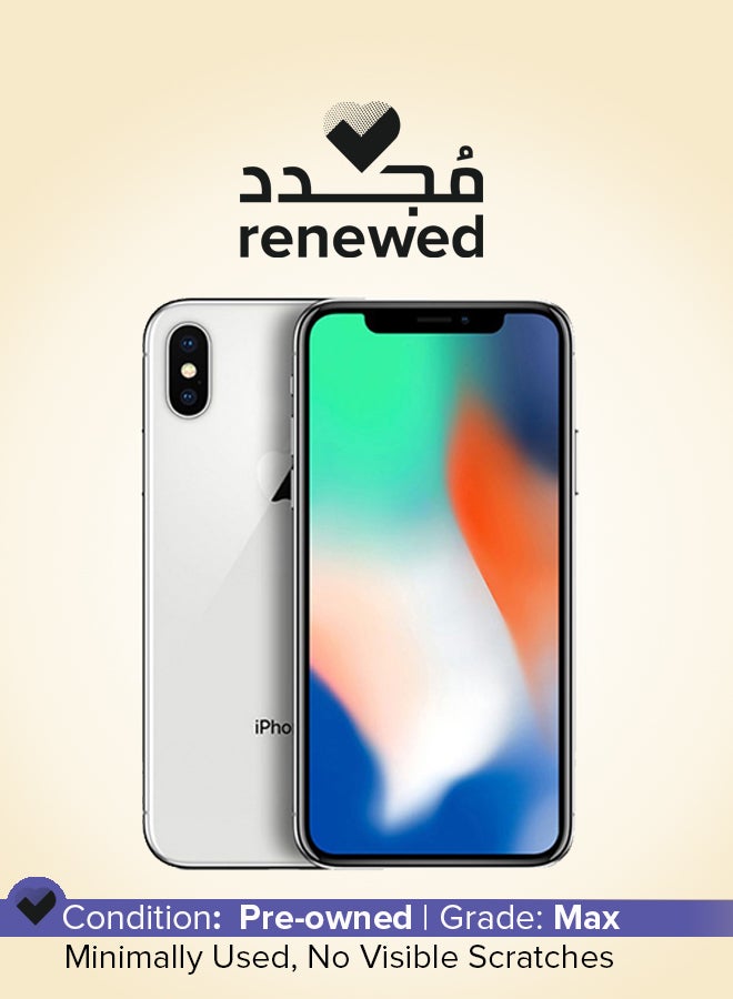 Apple Renewed - iPhone X 64GB Silver 4G With Facetime - International Version  - Image 1