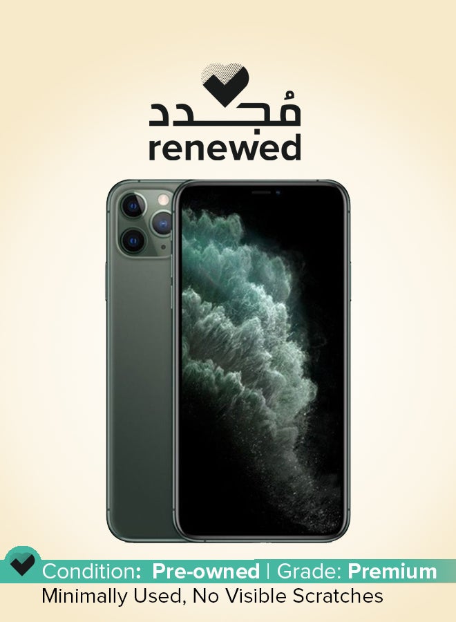 ابل  منتج مُجدد - هاتف آيفون 11 برو بذاكرة داخلية سعة 256 جيجابايت ويدعم تقنية 4G LTE مع تطبيق فيس تايم - مواصفات دولية، لون أخضر ميدنايت - Image 1