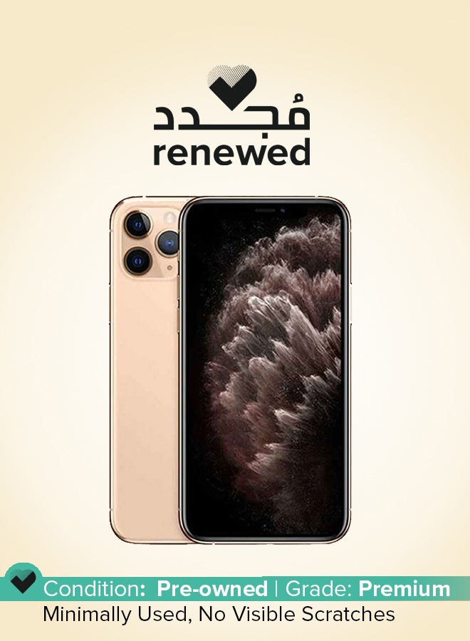 ابل  مُجدد - هاتف آيفون 11 برو مع تطبيق فيس تايم بذاكرة داخلية سعة 256 جيجابايت ويدعم تقنية 4G LTE - نسخة المملكة العربية السعودية - لون ذهبي - Image 1