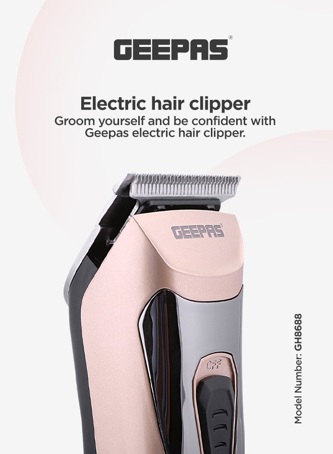 GEEPAS Rechargeable Hair Trimmer Gold/Black 