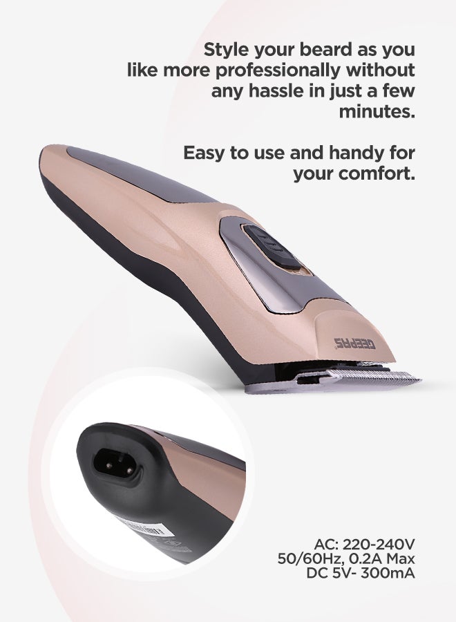 GEEPAS - Rechargeable Hair Trimmer Gold/Black - Image 1