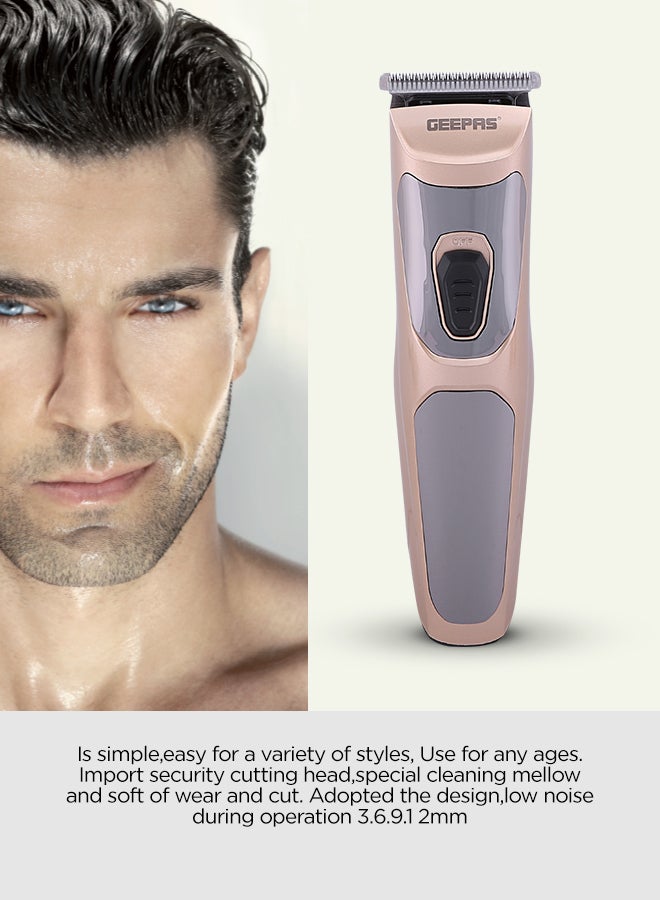 GEEPAS - Rechargeable Hair Trimmer Gold/Black - Image 1