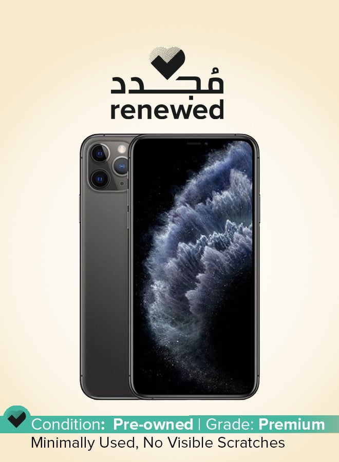 ابل  مجدد - آيفون 11 برو مع تطبيق فيس تايم وذاكرة داخلية سعة 64 جيجابايت ويدعم تقنية 4G LTE - بالمواصفات الدولية، لون رمادي فلكي - Image 1