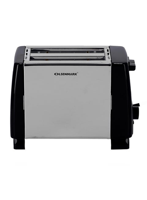 2-Slice Bread Toaster with  Stainless Steel Body, Auto Pop-Up, Lift & Look Feature,  Cancel, Reheat & Defrost Functions,  Adjustable Temperature Control & Removable Crumb Tray 800 W OMBT2398 Silver/Black