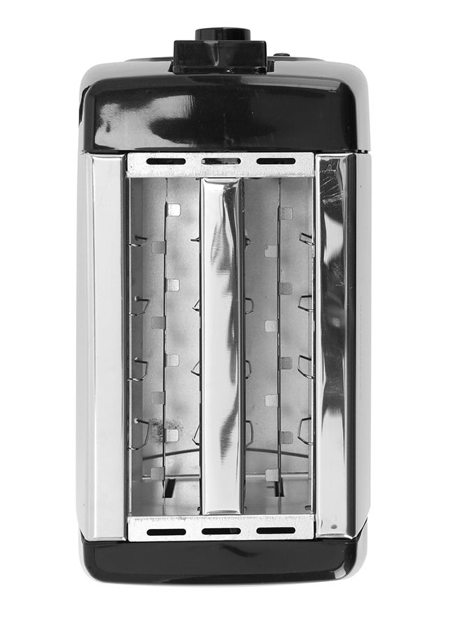 2-Slice Bread Toaster with  Stainless Steel Body, Auto Pop-Up, Lift & Look Feature,  Cancel, Reheat & Defrost Functions,  Adjustable Temperature Control & Removable Crumb Tray 800 W OMBT2398 Silver/Black