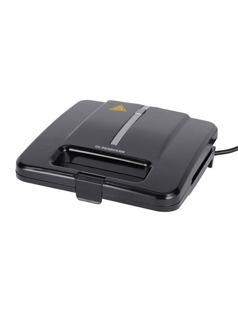 Sandwich Toaster/Toastie Maker With Deep Fill Non-Stick Hot Plates – 4-Slice Electric Grill Press Perfect For Toasted Cheese Snacks 750 W OMSM2404 Black