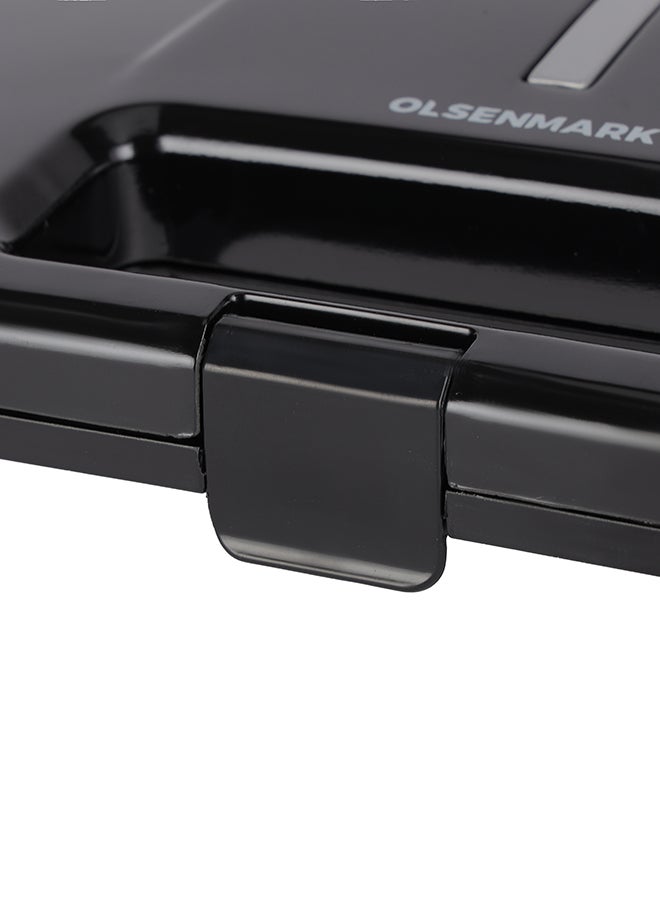 Sandwich Toaster/Toastie Maker With Deep Fill Non-Stick Hot Plates – 4-Slice Electric Grill Press Perfect For Toasted Cheese Snacks 750 W OMSM2404 Black