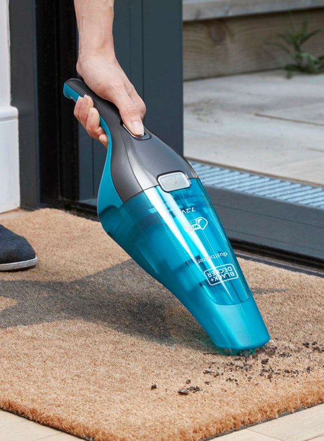 بلاك اند ديكر مكنسة اليدوية اللاسلكية داستبستر للتنظيف الرطب والجاف، بطارية ليثيوم أيون 7.2 فولت 1.5 أمبير ساعة، قوة شفط 14 واط هوائي، قاعدة شحن مرفقة، 385 ml 10.8 W WDC215WA-B5 أزرق/رمادي - Image 4