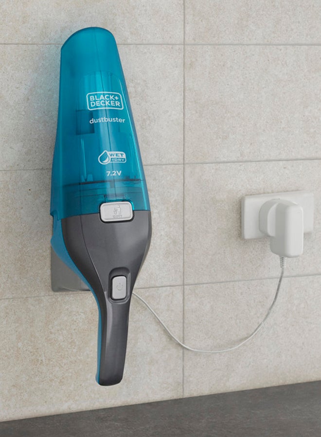بلاك اند ديكر مكنسة اليدوية اللاسلكية داستبستر للتنظيف الرطب والجاف، بطارية ليثيوم أيون 7.2 فولت 1.5 أمبير ساعة، قوة شفط 14 واط هوائي، قاعدة شحن مرفقة، 385 ml 10.8 W WDC215WA-B5 أزرق/رمادي - Image 5