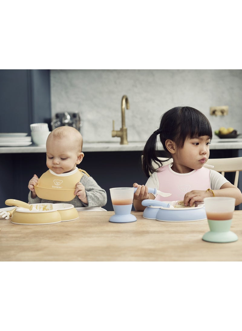 BABYBJORN - Pack Of 2 Small Baby Bib, Powder - Yellow And Powder Green - Image 1