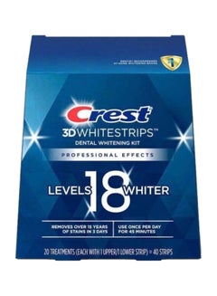 Crest 3D Whitestrips Dental Whitening Kit, 20 Treatments (40 Strips) White 13.8x4.6x15cm  - Image 1