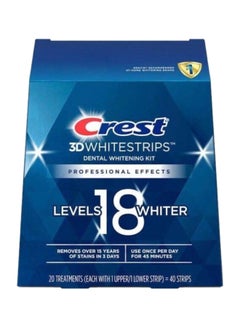 3D Whitestrips Dental Whitening Kit, 20 Treatments (40 Strips) White 13.8x4.6x15cm