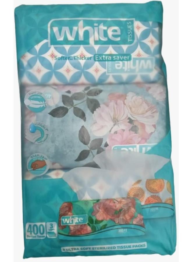 Facial Tissues - 400 (3*1) Tissues - Pack of 3 Multiple shapes White