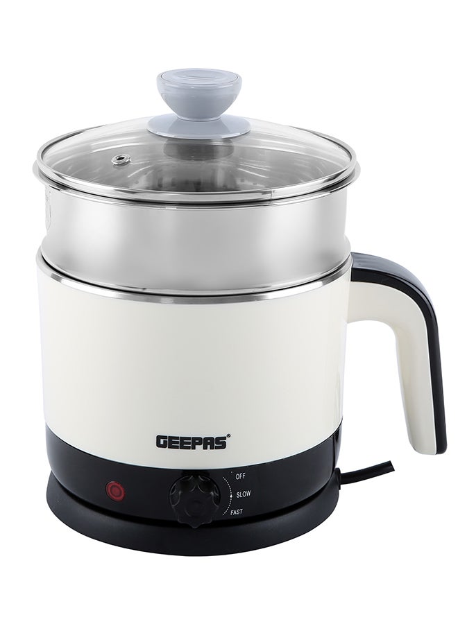GEEPAS - Double Layer Multi-Functional Kettle With Egg Boiler Attachment/Cooking Noodle 50-60Hz 1.7 L 1000 W GK38026 White/Silver/Black - Image 1