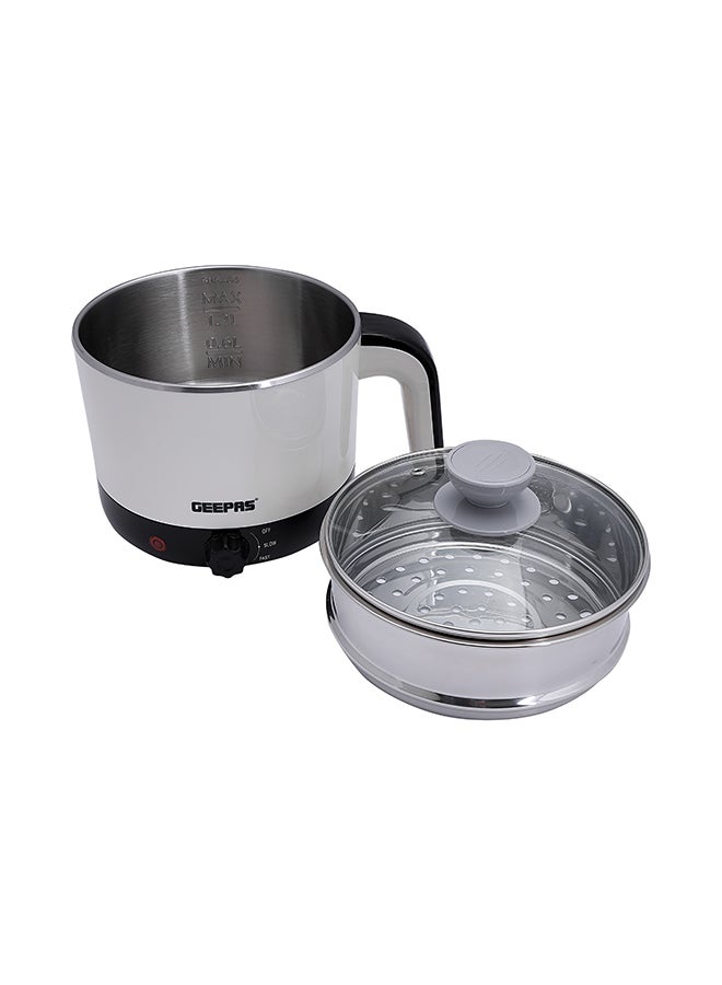 GEEPAS - Double Layer Multi-Functional Kettle With Egg Boiler Attachment/Cooking Noodle 50-60Hz 1.7 L 1000 W GK38026 White/Silver/Black - Image 1