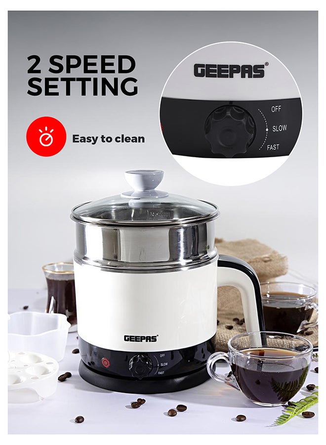 GEEPAS Double Layer Multi-Functional Kettle With Egg Boiler Attachment/Cooking Noodle 50-60Hz 1.7 L 1000 W GK38026 White/Silver/Black - Image 5
