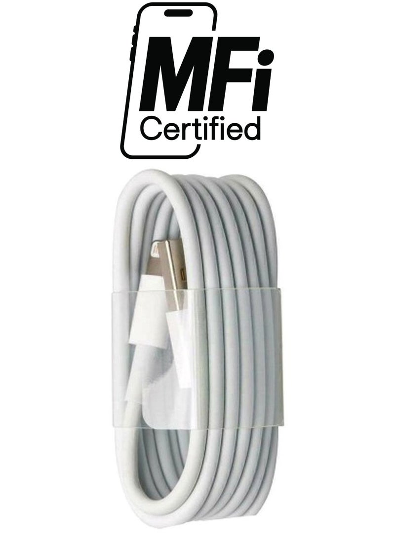Lightning Data Sync Charging Cable White - Image 1