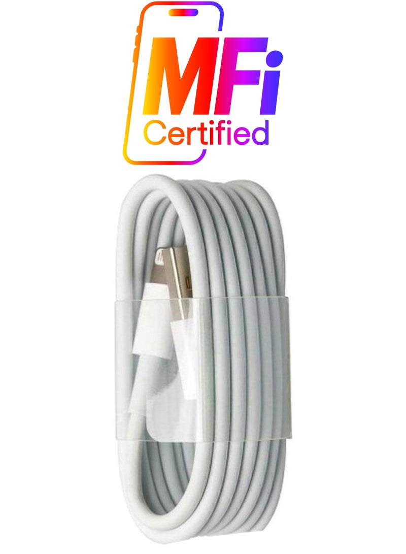 Lightning Data Sync Charging Cable White - Image 1
